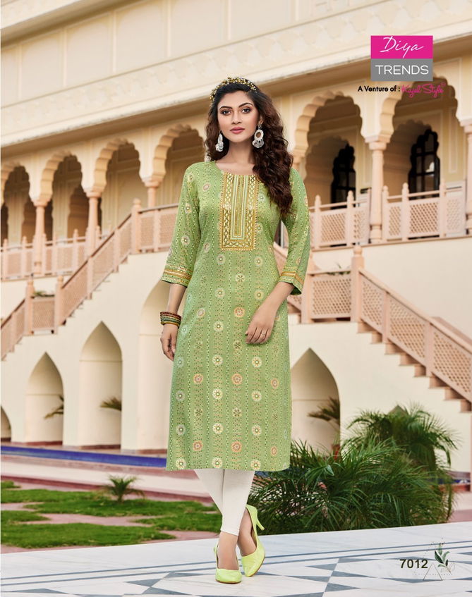 Victorias Vol 7 By Diya Trends Ethnic Wear Wholesale Embroidery Kurtis Catalog
